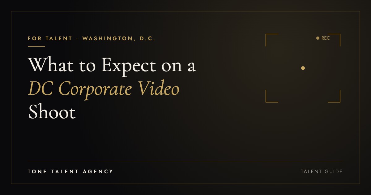 DC corporate video shoot guide for on-camera talent