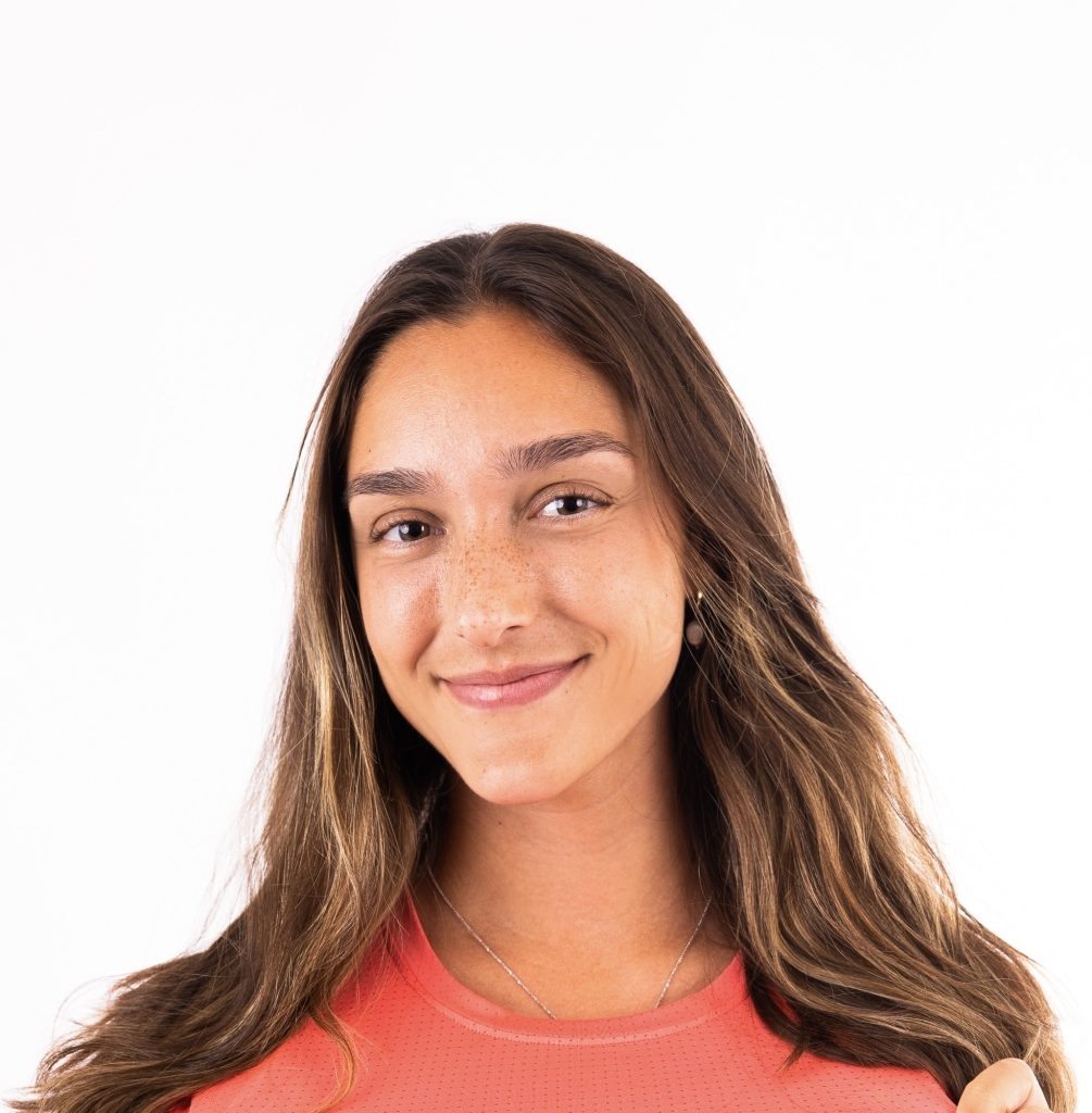 Esther Lovato, Tone Talent Agency model, smiling headshot on white
