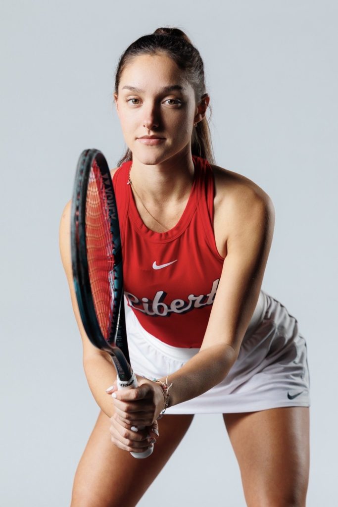 Esther Lovato, Tone Talent Agency model, studio athletic portrait in ready stance