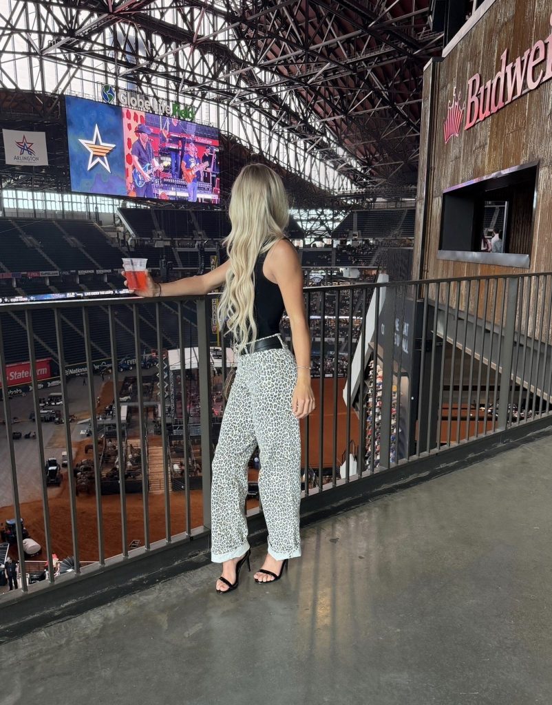 Karsen Jackson, Tone Talent Agency model, Globe Life Field balcony lifestyle shot