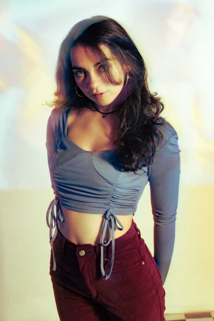 Kaylee Federmann, Tone Talent Agency model, color-gel studio portrait
