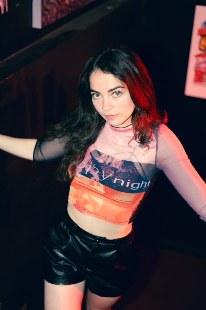 Kaylee Federmann, Tone Talent Agency model, nightlife editorial on stairs