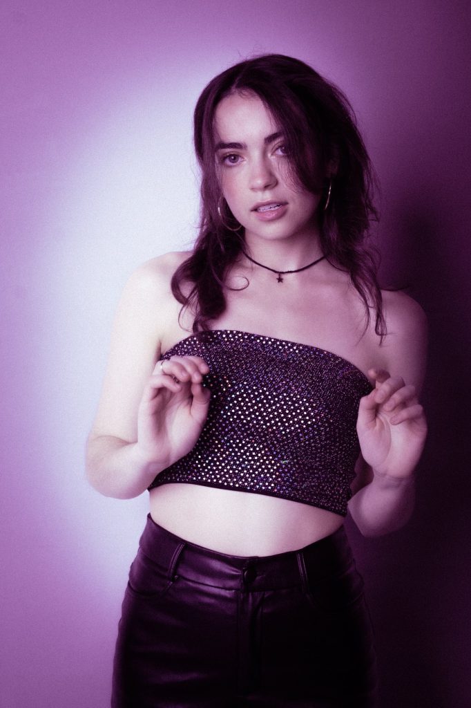 Kaylee Federmann, Tone Talent Agency model, purple-lit studio editorial